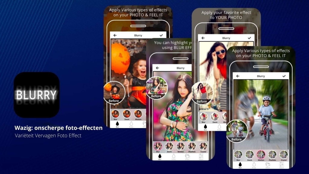 Wazige onscherpe foto-effecten app voor iPhone en iPad