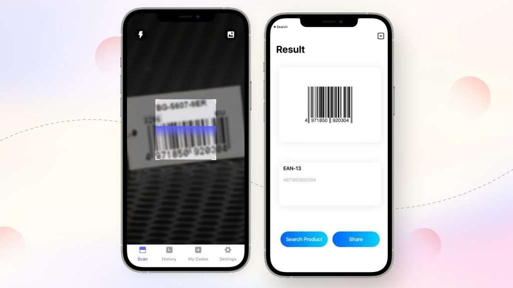 hoe scan ik een streepjescode met de iPhone_QR Code Reader app?