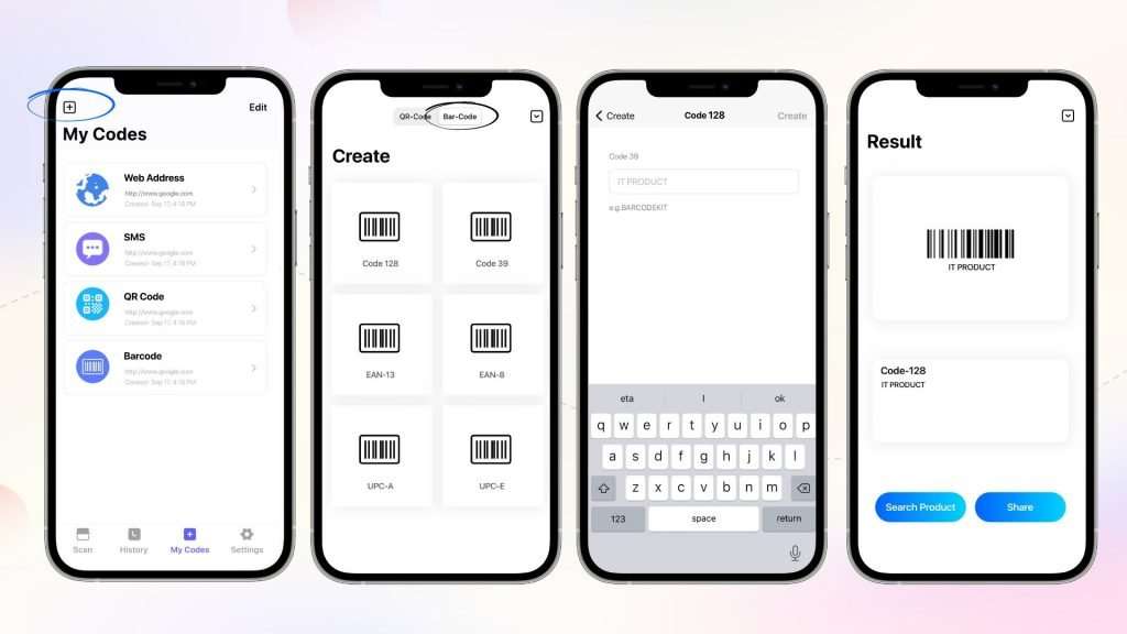 Hoe genereer ik barcodes op een iPhone_QR Code Reader app