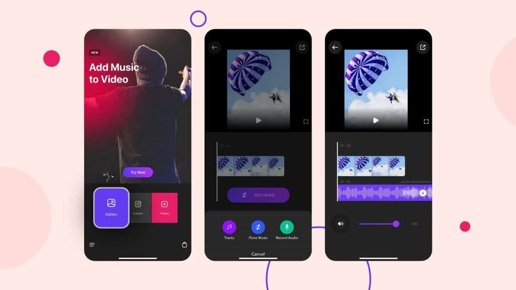Add music to video on iPhone with the free Video Editor app