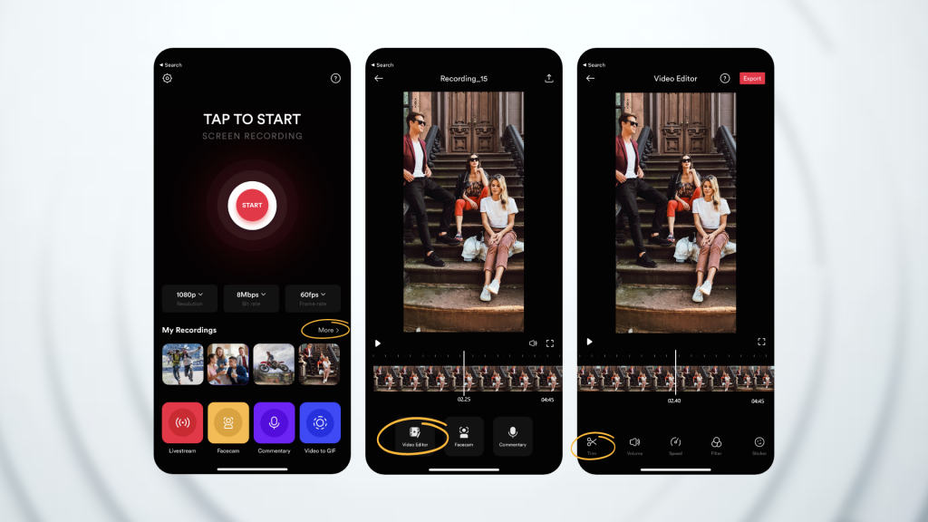 Hoe video te knippen op iPhone met behulp van de Screen Recorder app (h3) 1