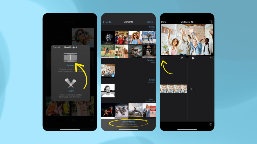 Stappenplan hoe muziek toe te voegen aan je iPhone video in iMovie: